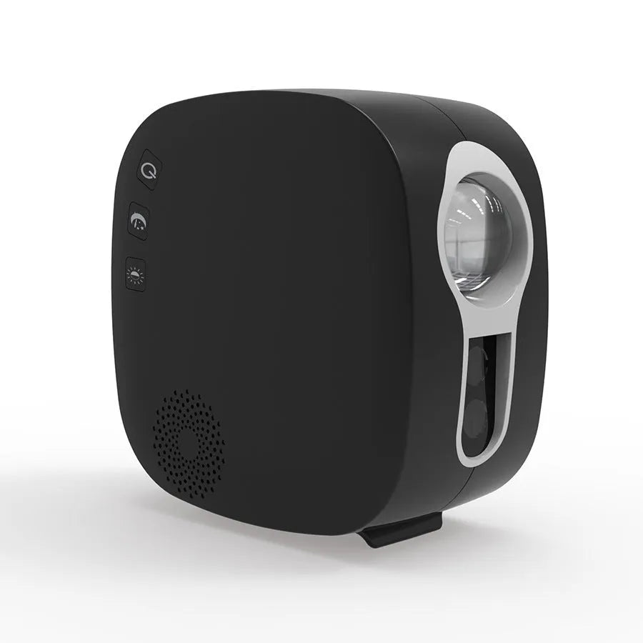 Laser starry sky projection lamp projecting colourful nebula patterns on wall with Bluetooth music capability