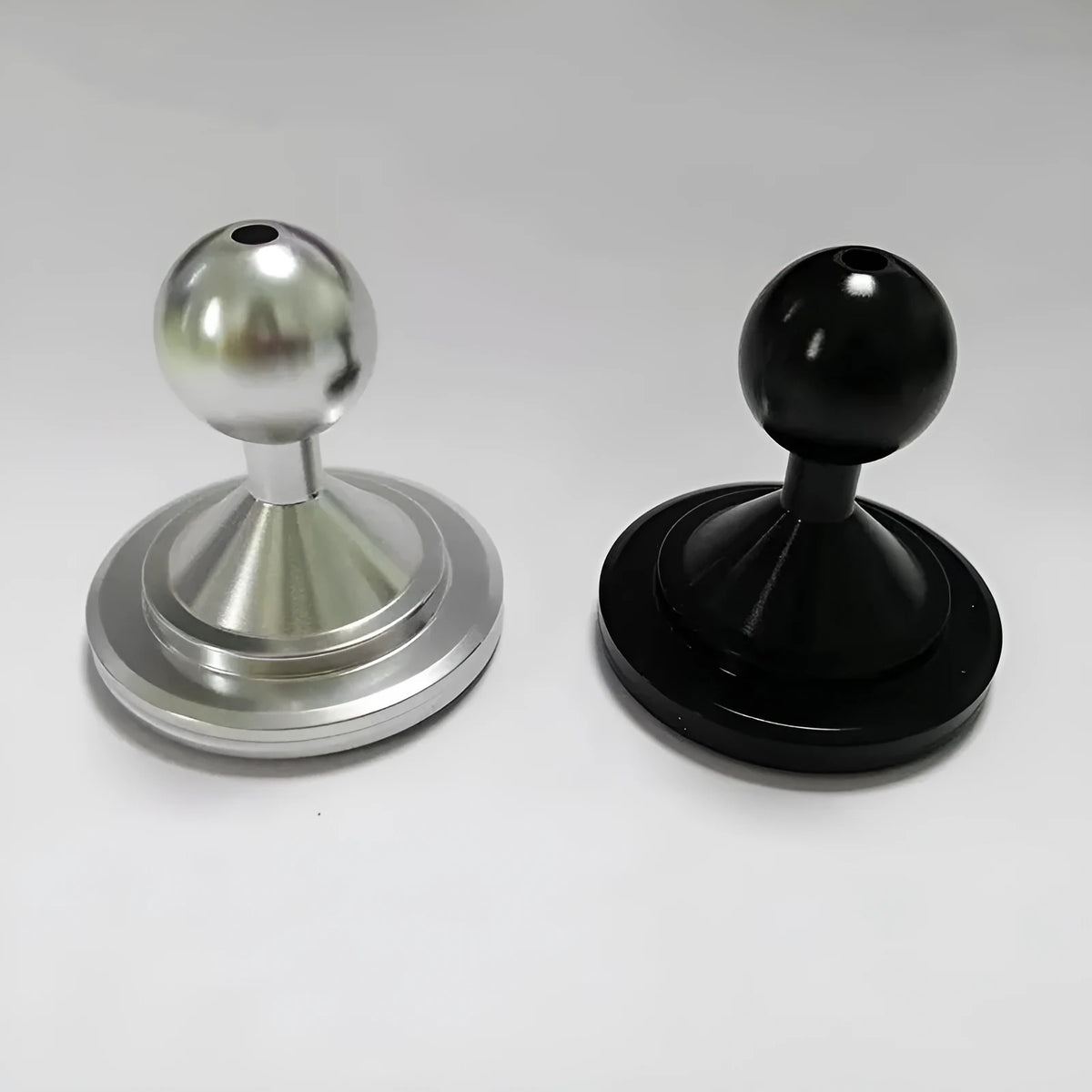 Aluminium alloy universal instrument panel mounting base plate in black and silver finish for car dashboard installation