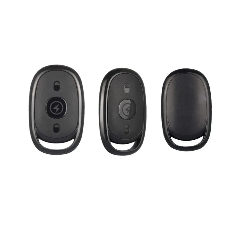 Compact black ABS plastic wireless remote control for duplicating car key signals, showing button layout.