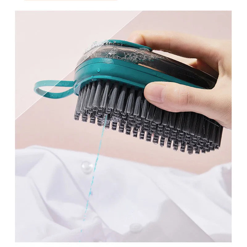 Blue automatic liquid cleaning brush with ergonomic grip on a white background.