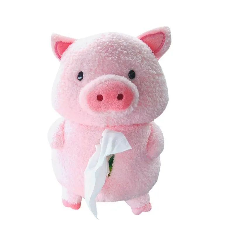 Plush lamb design car tissue box cover with soft fabric material
