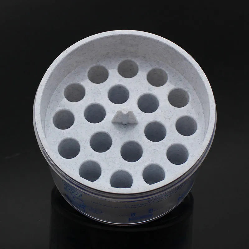 Orange and blue laboratory process cooling box for gradient freezing and cell recovery applications