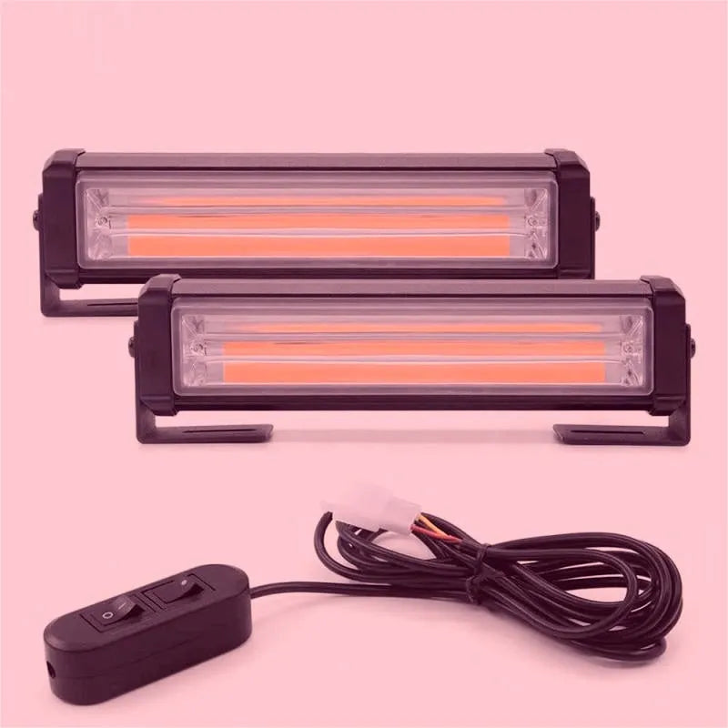 Yellow aluminium alloy and PC vehicle strobe warning light with a 160mm size and 9W COB LED.