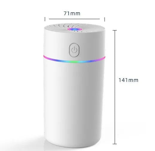 USB car mini humidifier with aromatherapy function in black and white colour options