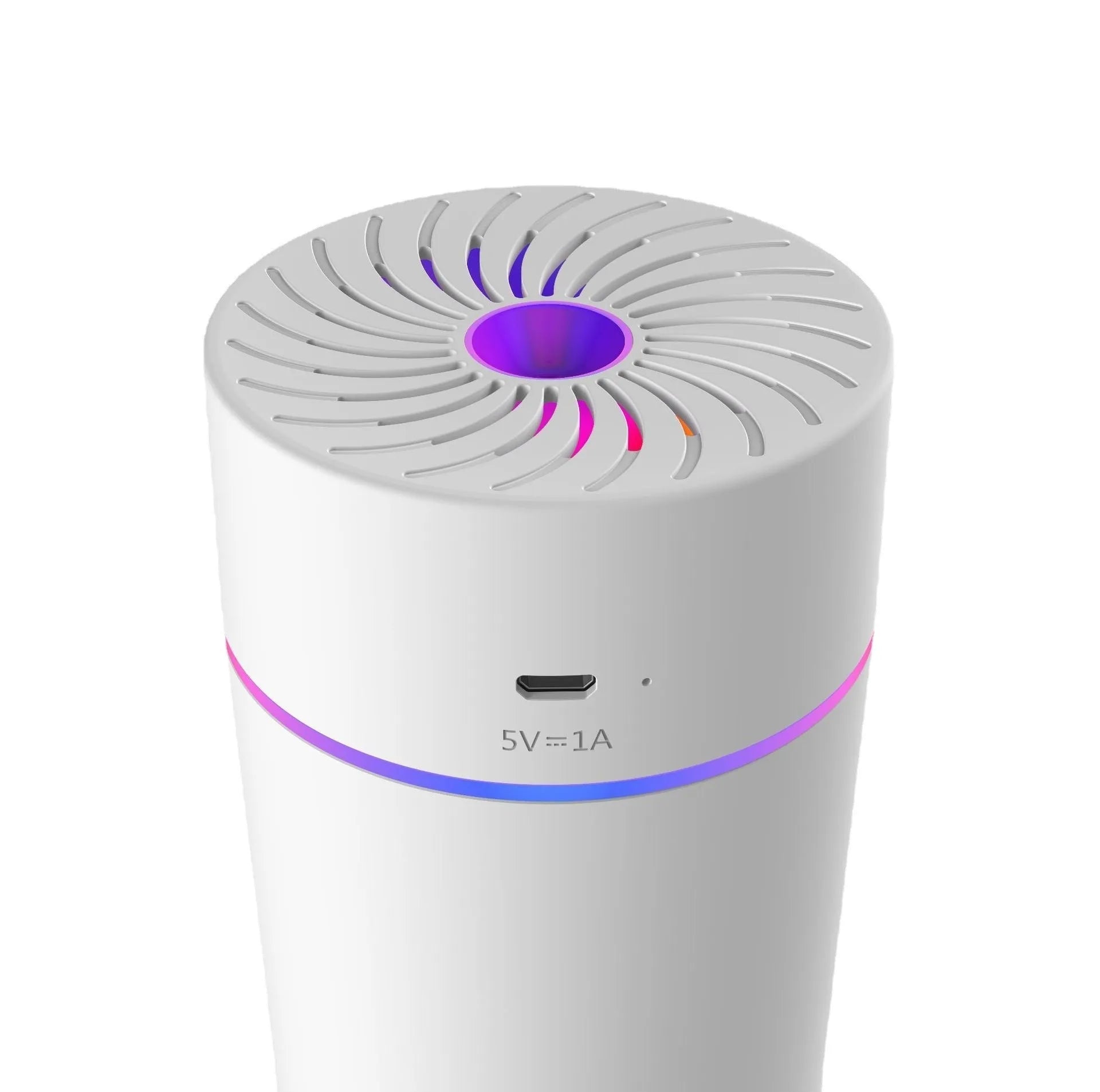 USB car mini humidifier with aromatherapy function in black and white colour options