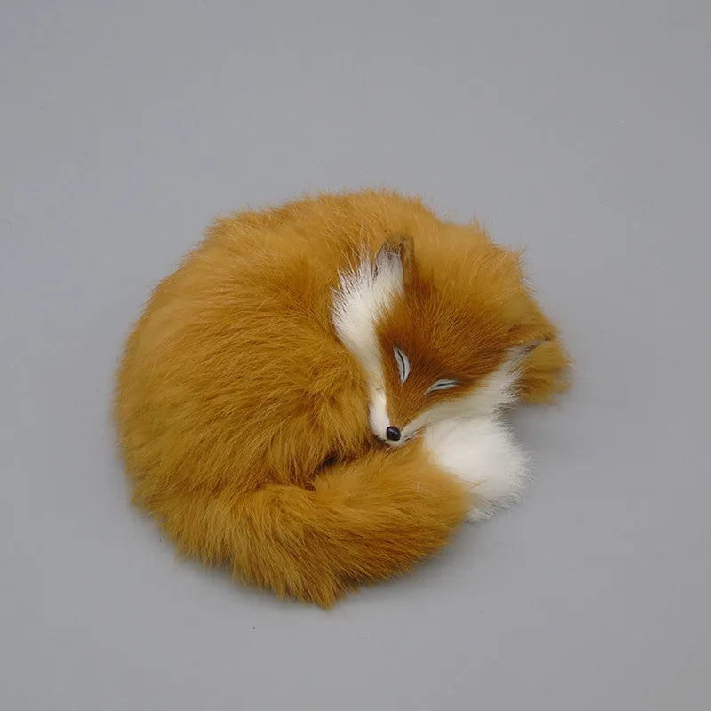 Artificial white fox fur car decoration measuring 15cm long with yellow and red colour options