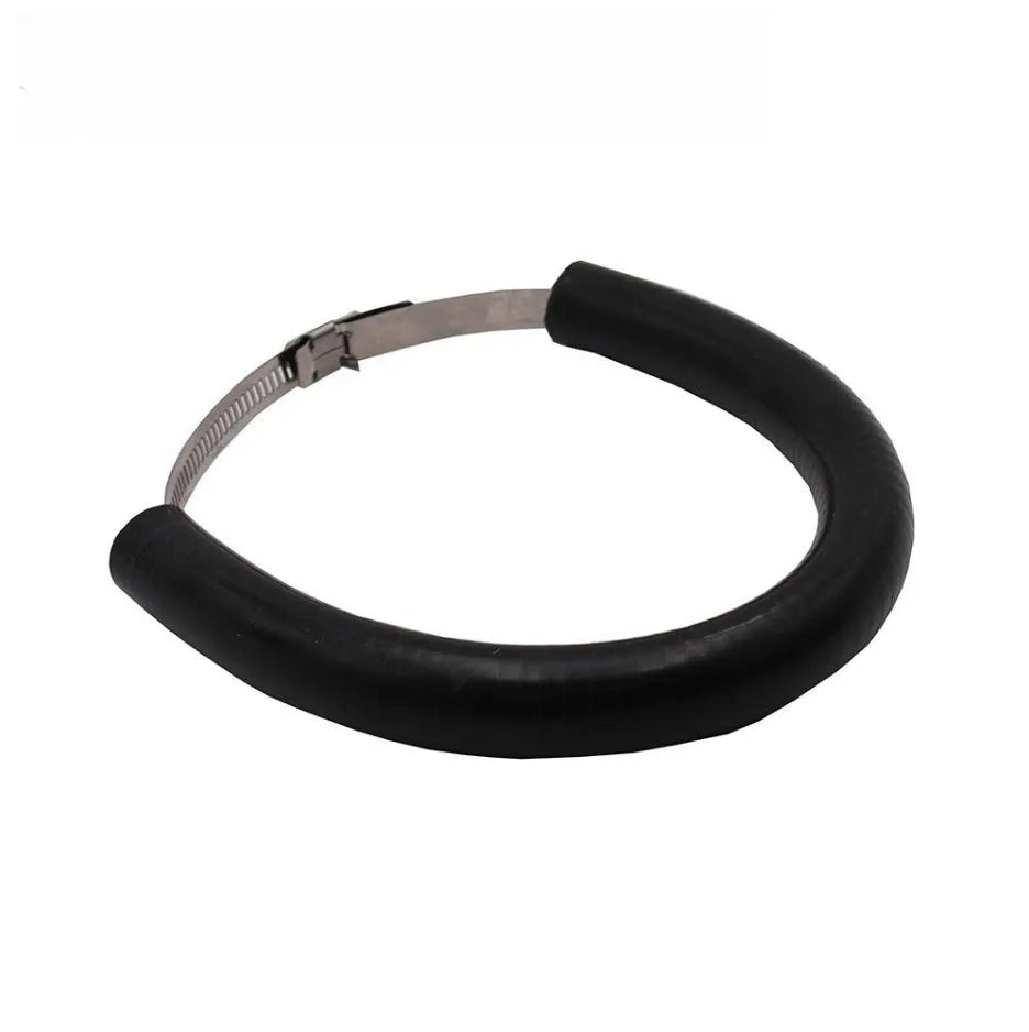 Universal motorcycle exhaust pipe gasket anti-drop ring in black, blue, and orange colours.