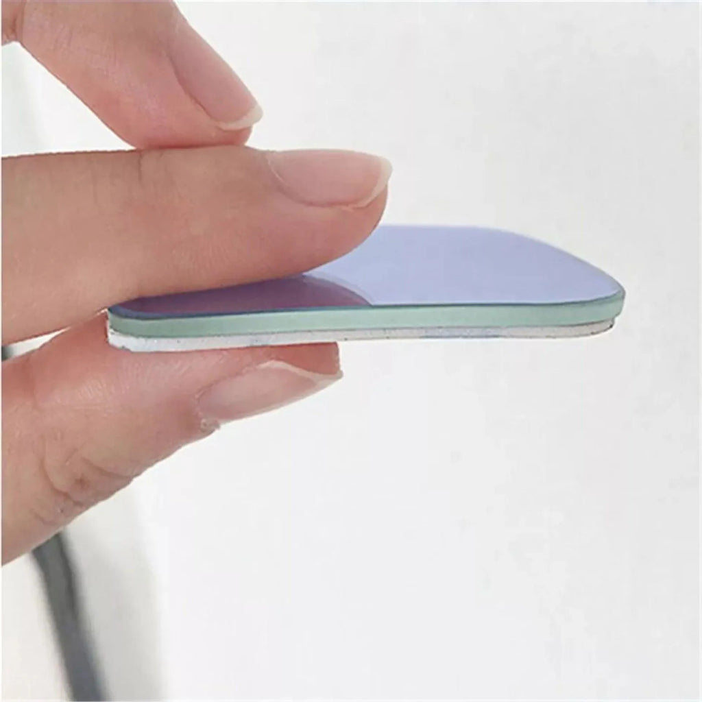 White fan-shaped car blind spot mirror with 360-degree adjustment