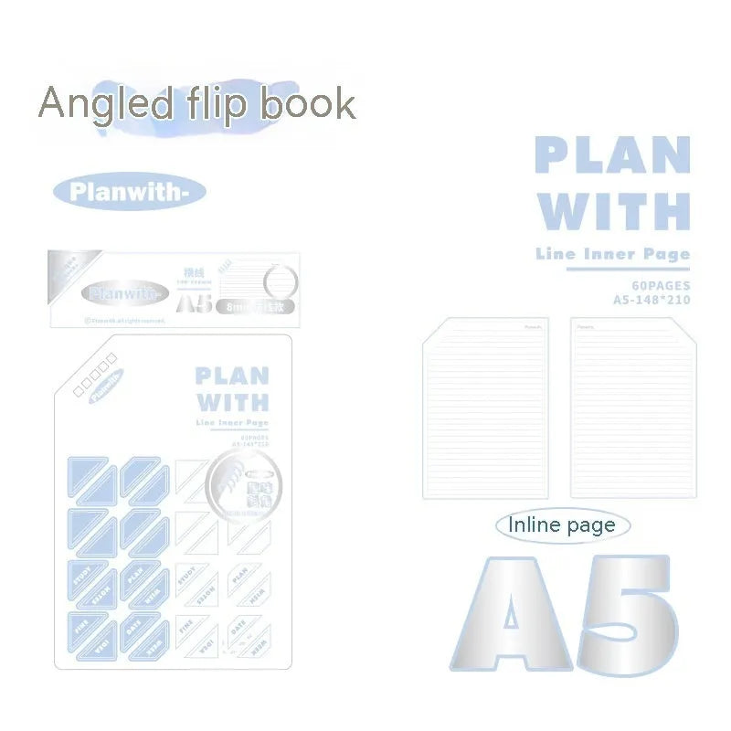 Oblique angle artsy ins style student draft notebook in A5 and B5 sizes with 60 sheets