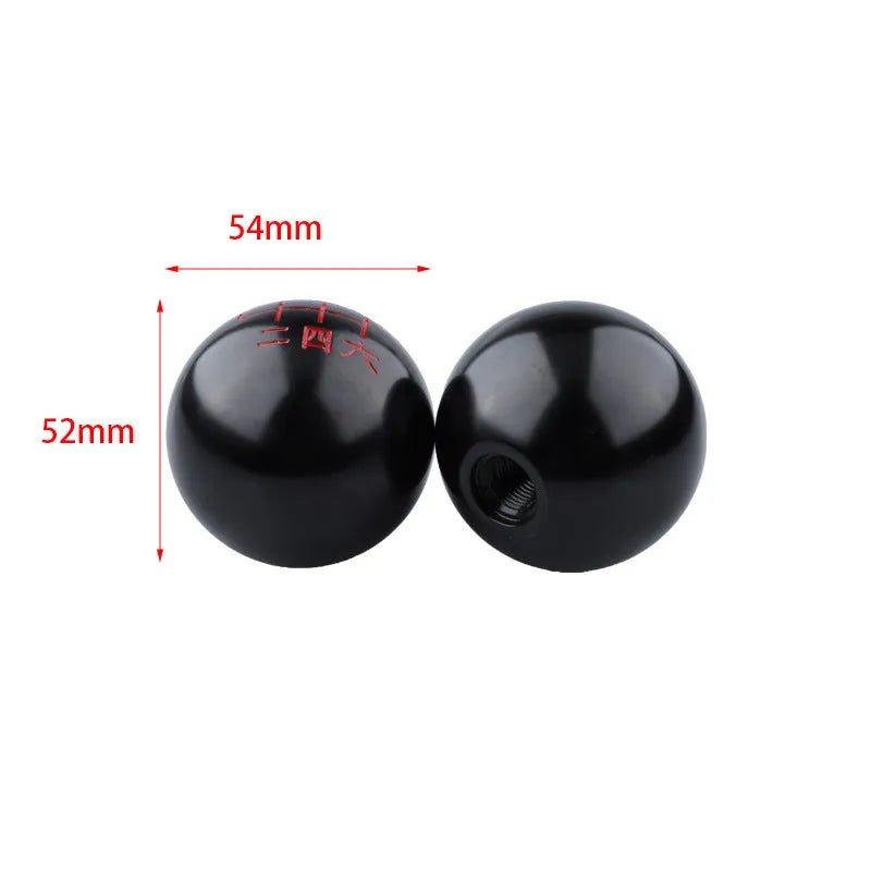 Aluminium alloy round car gear shift knob in universal fit with multiple colour options displayed.