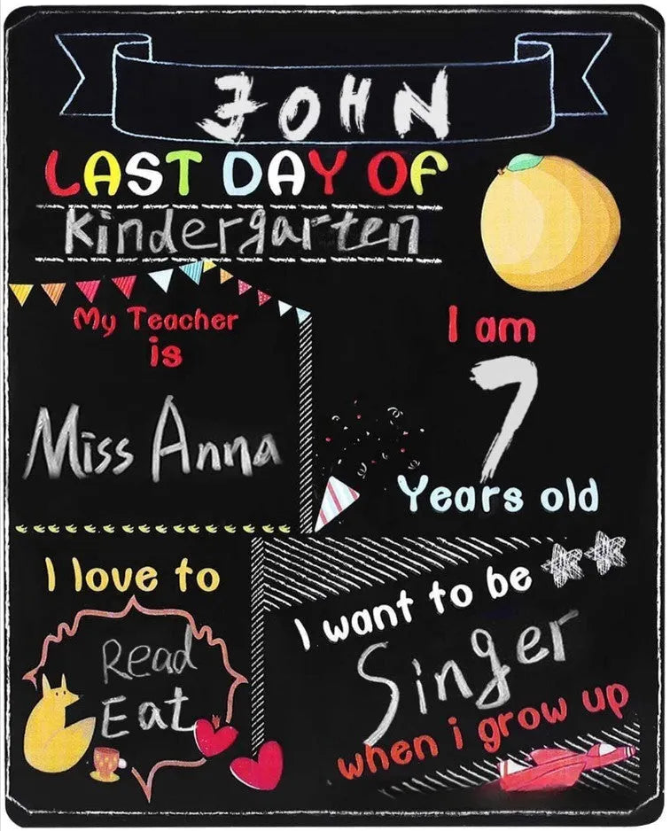 Wooden first day of school blackboard ornament with modern simplicity design