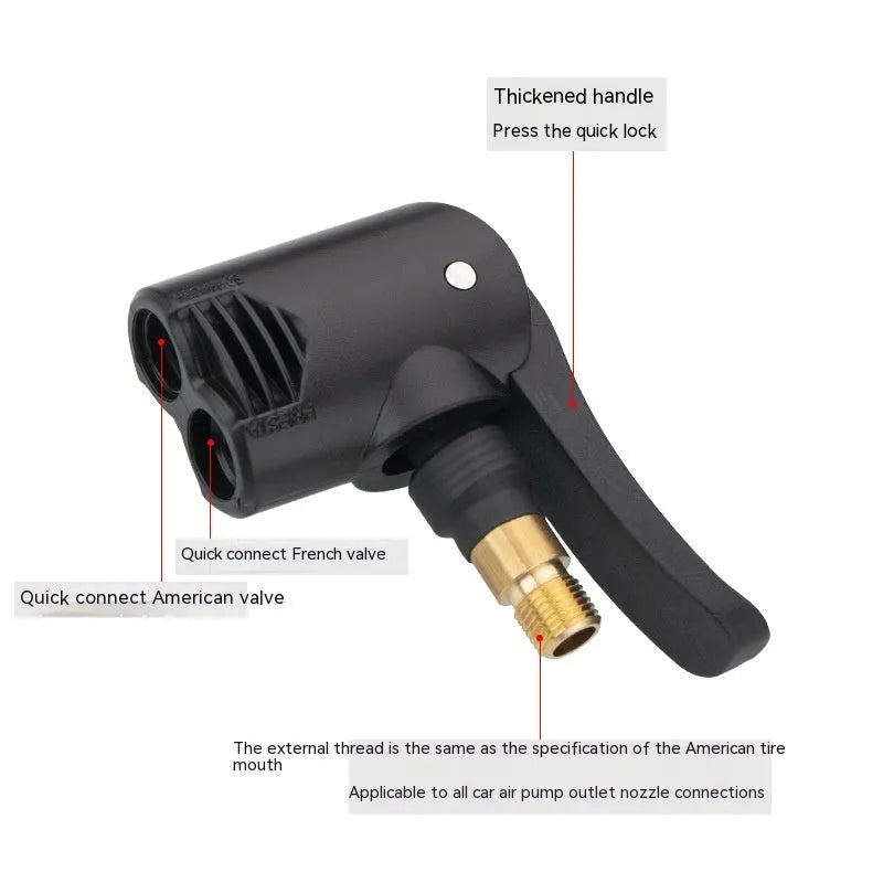 Vehicle air conversion inflatable chuck two-in-one nozzle with hose and USB charging
