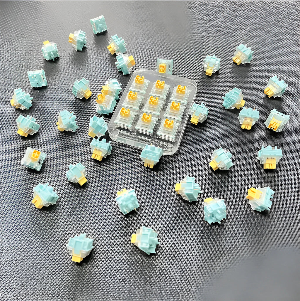 36 Sea Salt Lemon PRO Mute coloured keyboard switch shaft bodies for mechanical keyboard customisation
