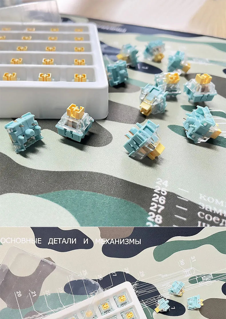 36 Sea Salt Lemon PRO Mute coloured keyboard switch shaft bodies for mechanical keyboard customisation