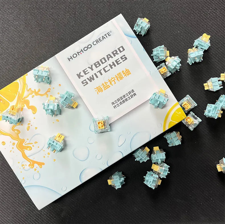 36 Sea Salt Lemon PRO Mute coloured keyboard switch shaft bodies for mechanical keyboard customisation