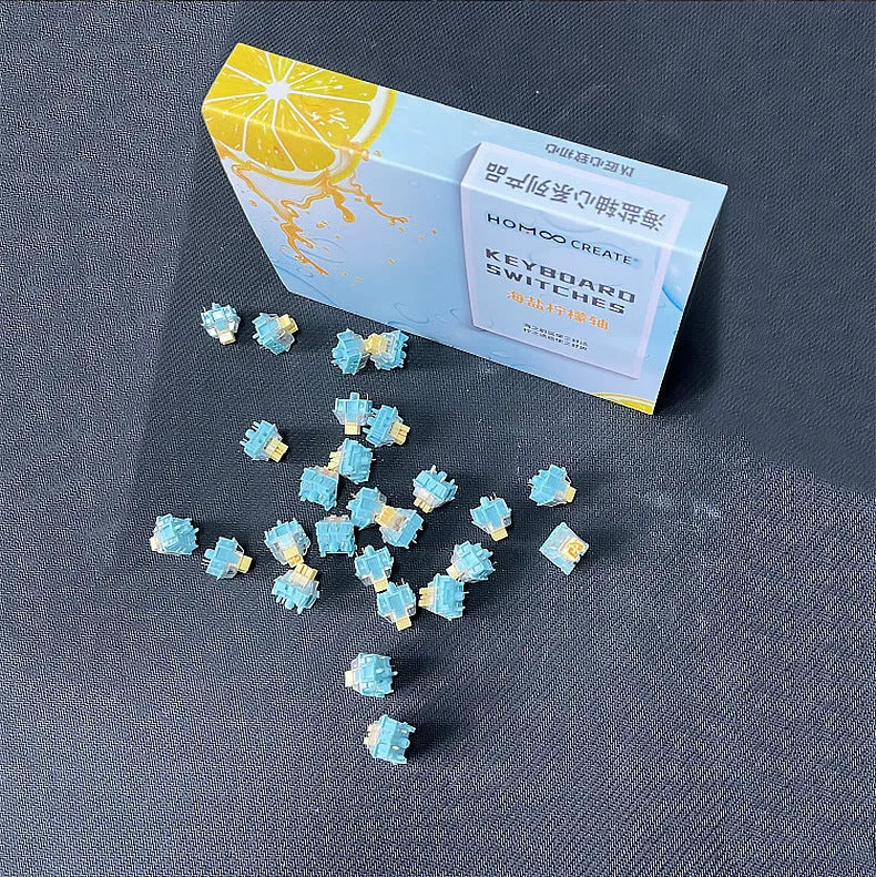36 Sea Salt Lemon PRO Mute coloured keyboard switch shaft bodies for mechanical keyboard customisation