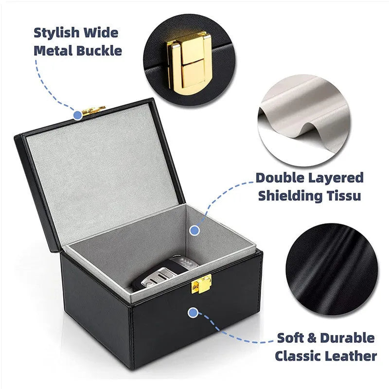 Carbon fibre anti-theft shielding box with two key cases for RFID protection