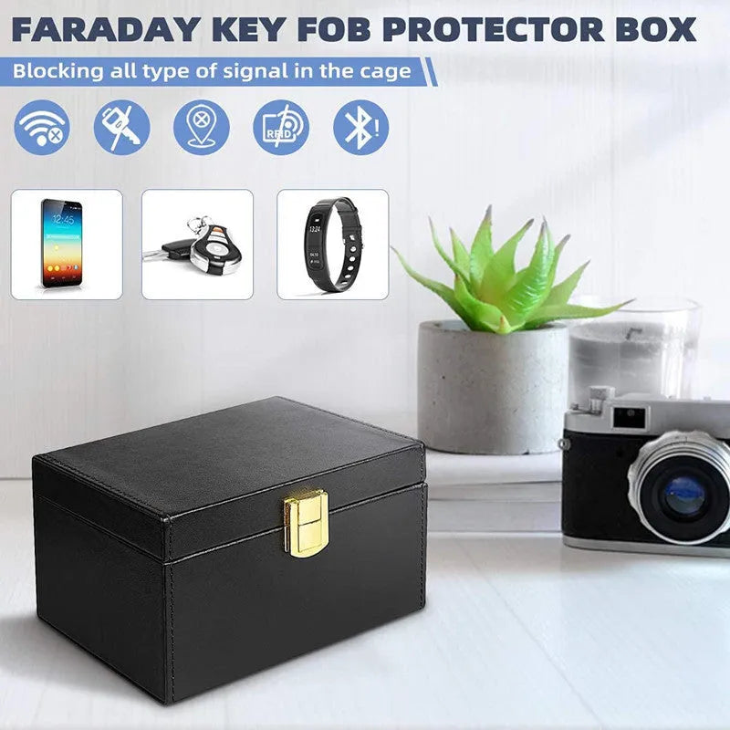 Carbon fibre anti-theft shielding box with two key cases for RFID protection
