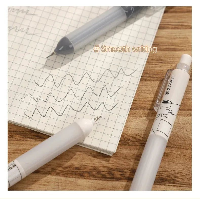 Black and white 0.5mm mechanical pencils with cloud grip design on a minimalist background