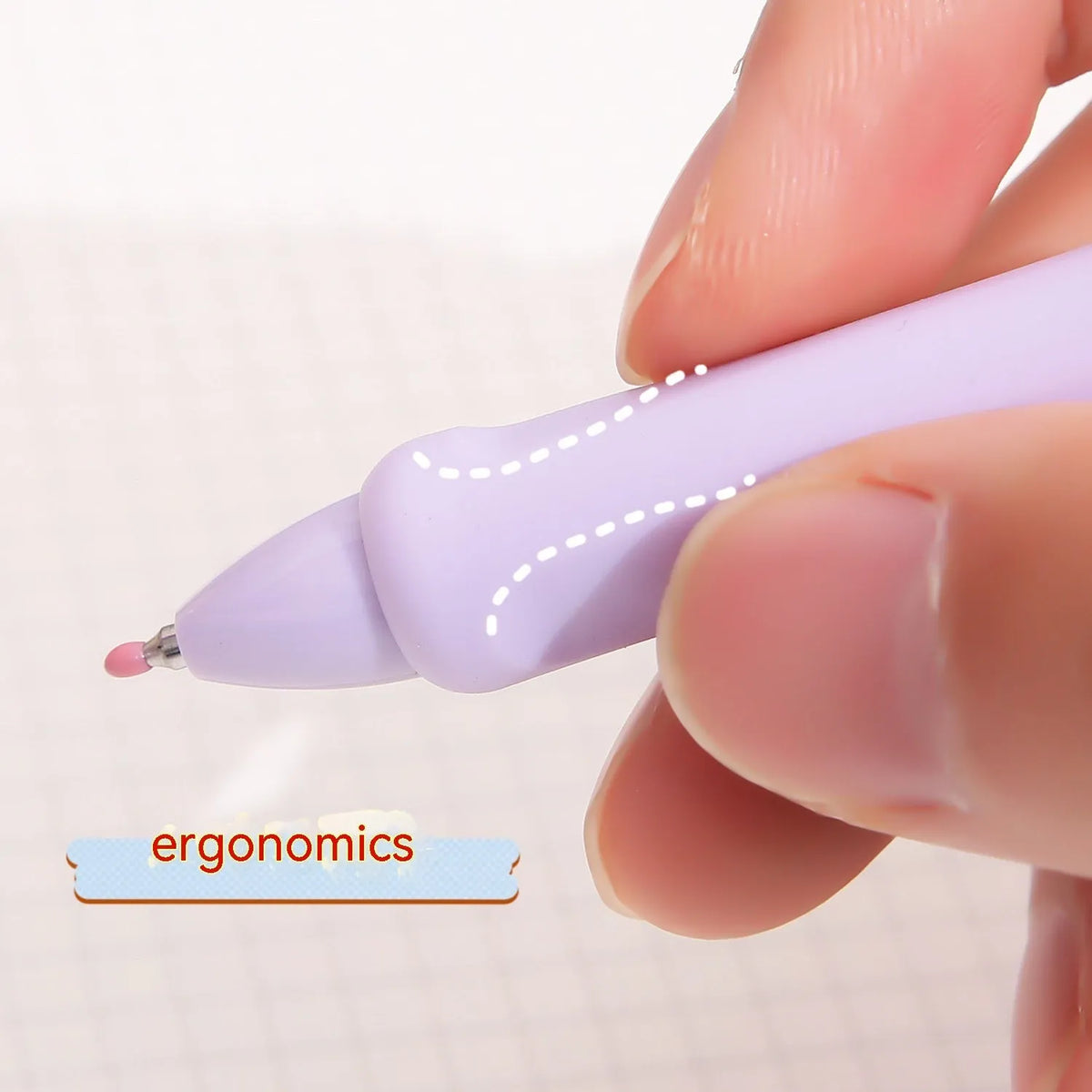 Macaron colour press gel pen showing 0.5mm tip and three smoked colour options