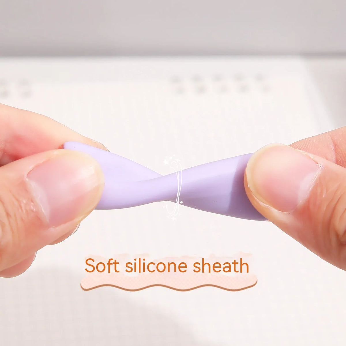 Macaron colour press gel pen showing 0.5mm tip and three smoked colour options