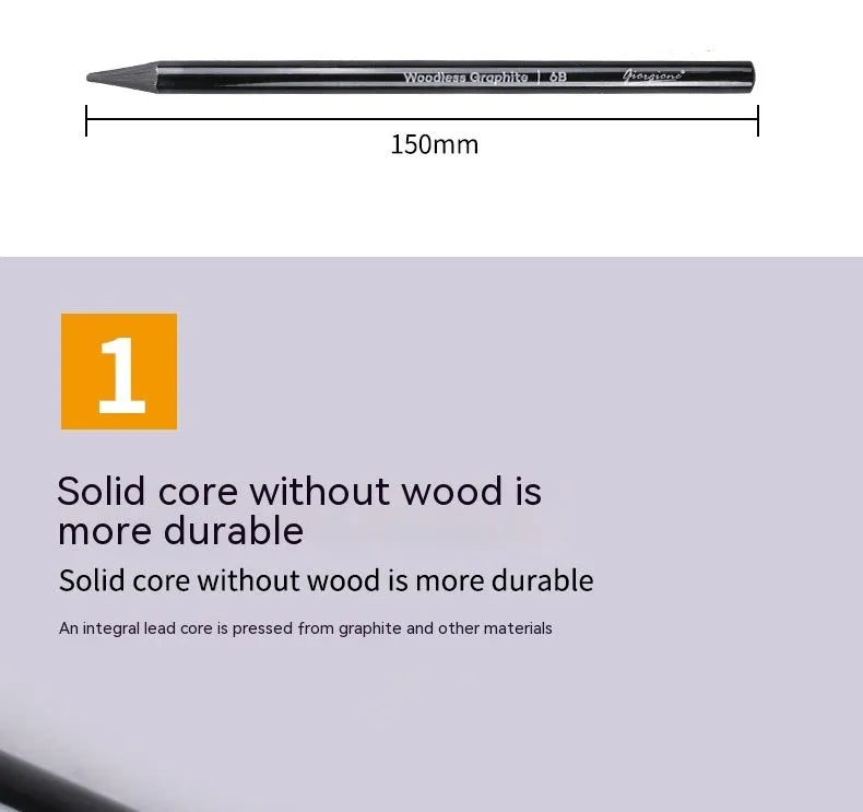 Carbonized and graphite pencil suit with nine wooden pencils on a suction card packaging
