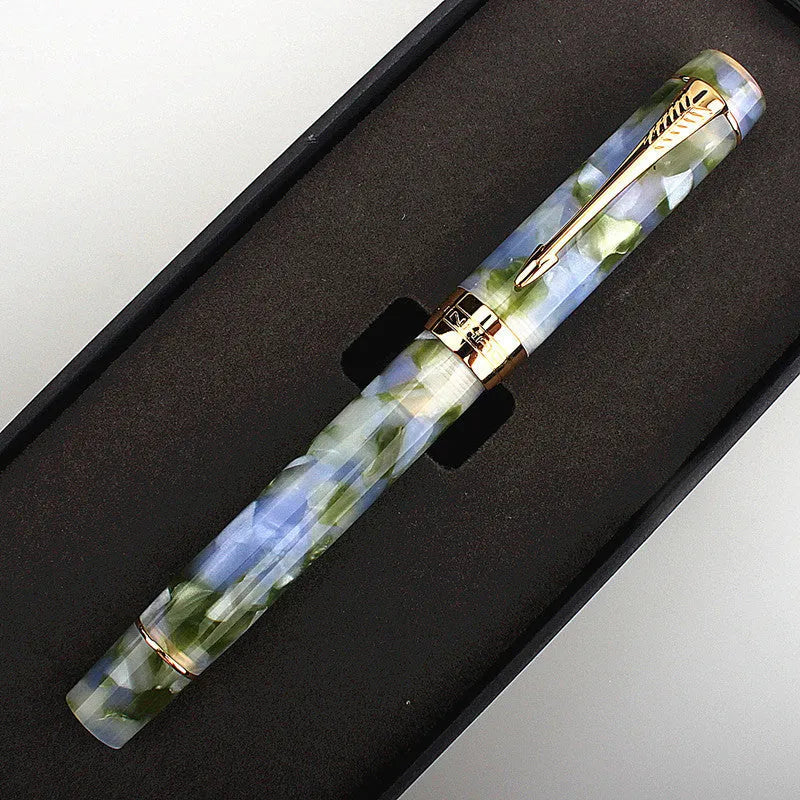 Deep Bath Green metal ballpoint pen showing three tip options: 0.5mm fine, 0.7mm medium and 1.0mm graphic