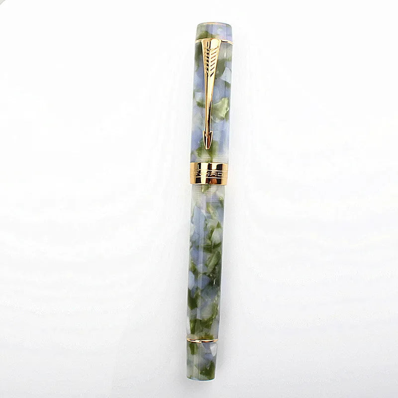 Deep Bath Green metal ballpoint pen showing three tip options: 0.5mm fine, 0.7mm medium and 1.0mm graphic