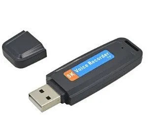 SK-001 creative black and white USB flash drive with voice card functionality showing dimensions