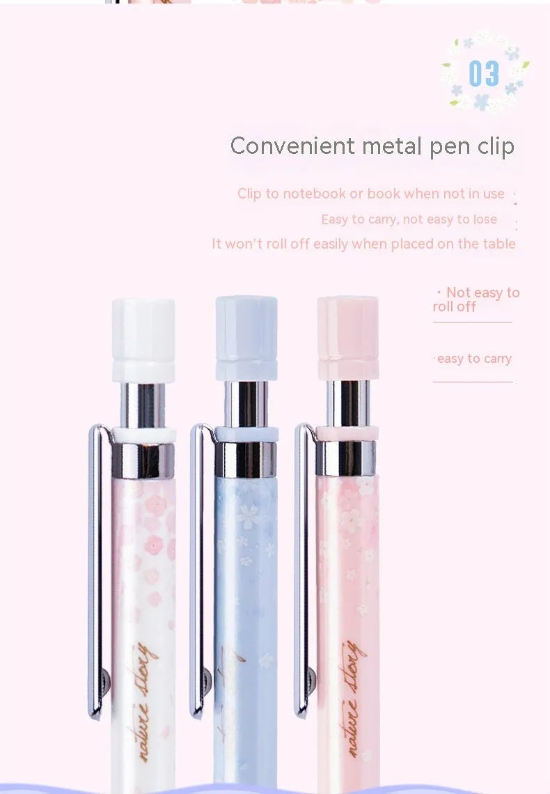 Sakura cartoon design 0.5mm automatic pencil set with three pencils and HB lead refills