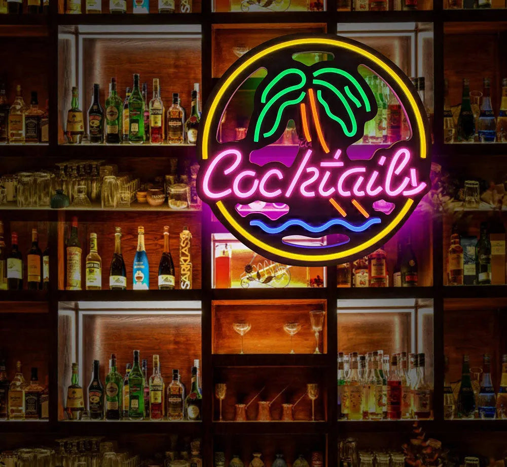 LED coffee neon billboard advertising light with mixed colour illumination