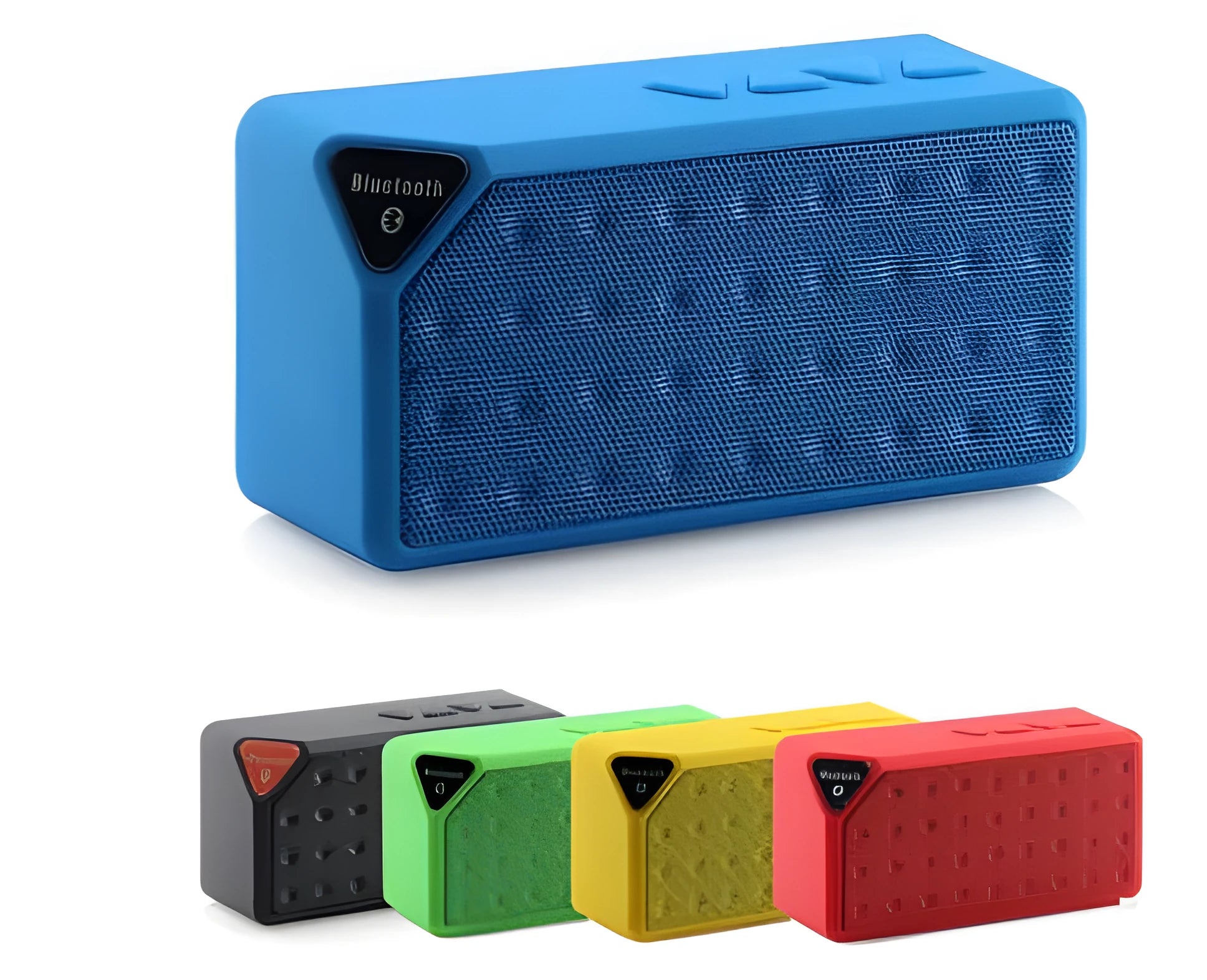 Cannon X3 small cube-shaped wireless Bluetooth portable speaker in red colour on a table
