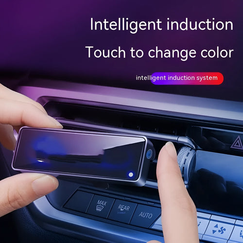 Black automobile air outlet aromatherapy ambience light with LED decoration and fragrance sticks
