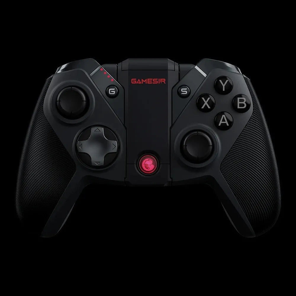 Black Gaishi gaming controller with asymmetrical analogue sticks and USB Type-C cable