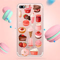 Transparent silicone iPhone case with ice cream pattern design for iPhone protection