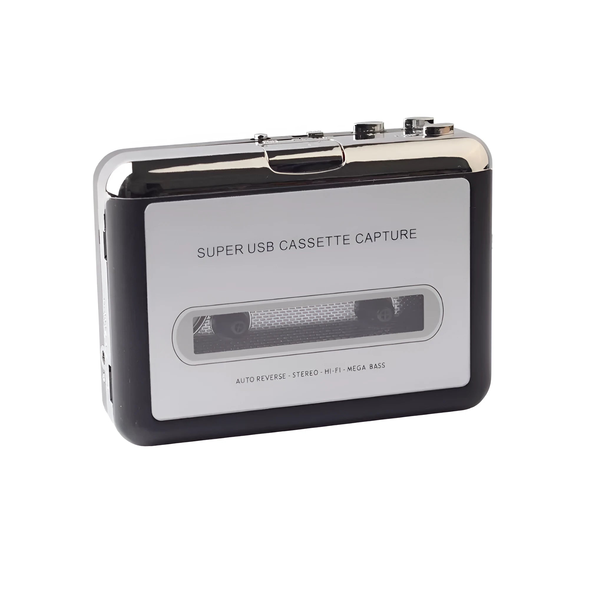 Cassette to MP3 converter unit with USB cable for digitising tape music to computer
