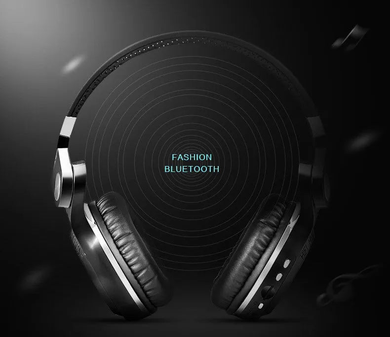 Bluetooth headphones in black, blue, red or white colours with head-mounted design