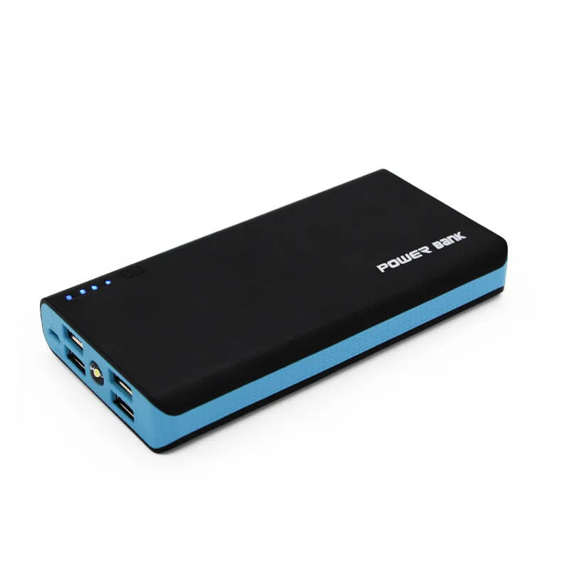 20000mAh portable power bank in multiple colours showing compact 145x68x22mm dimensions