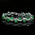 Copper plated 18K gold geometric bracelet with micro inlay AAA zircon stones in white gold colour