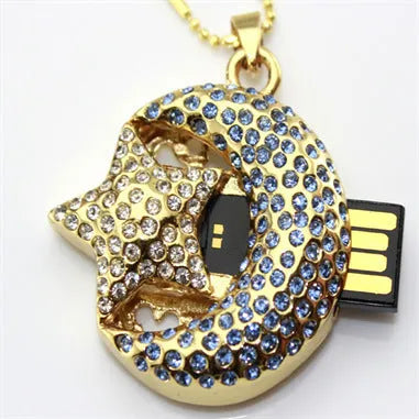 Creative U Disk USB flash drive with metal casing in jewellery design style.
