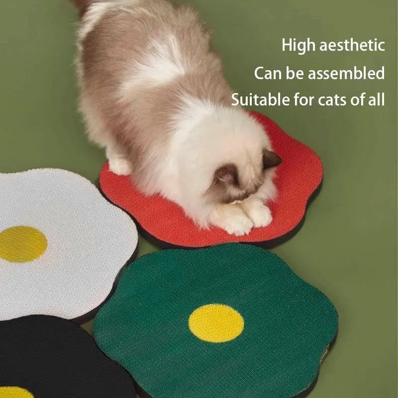 Wall mounted cat scratching board with corrugated surface and traceless adhesive