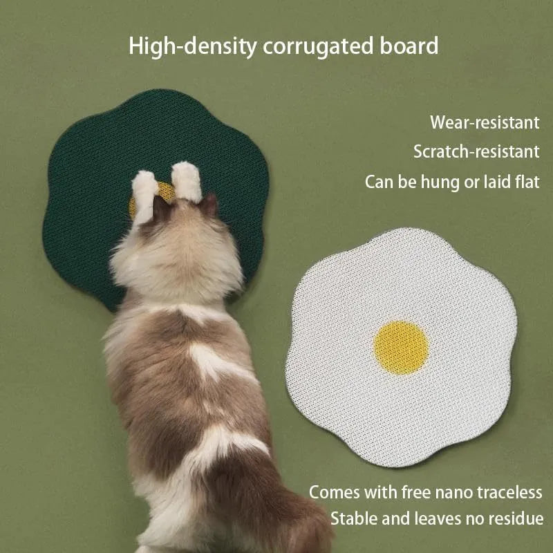 Wall mounted cat scratching board with corrugated surface and traceless adhesive
