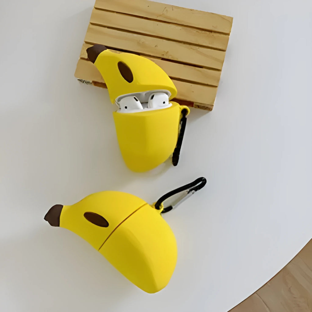 Yellow banana silicone case for Apple AirPods Pro wireless headphones