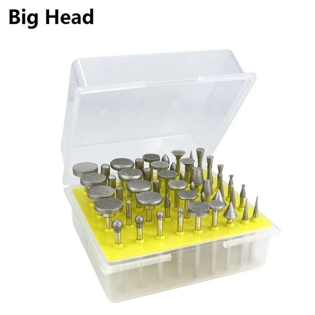 Elliptical cone diamond grinding heads for glass jade stone carving with 3mm shank
