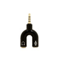 3.5mm audio splitter adapter in multiple colours with gold-plated connections