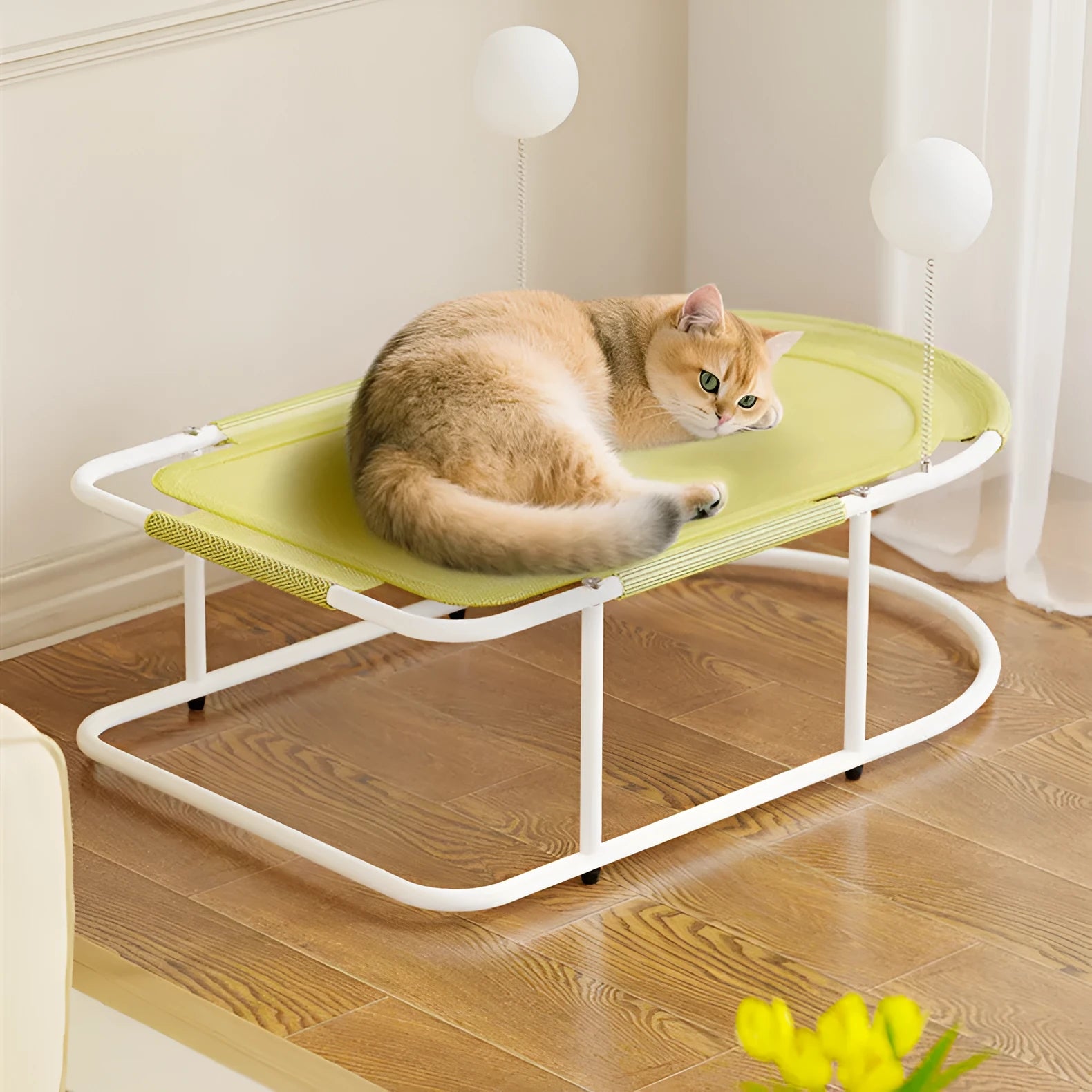 Large breathable fabric cat kennel pet bed cage in grey colour with bracket framework