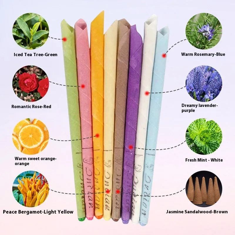 MQ Horn ear candles kit showing cotton cloth candles, protection boards, and cotton swabs in assorted colours.