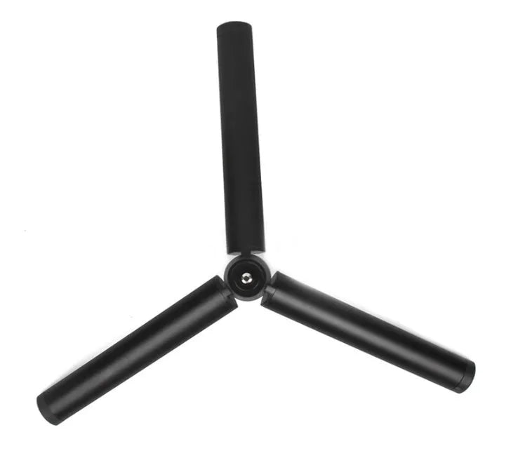 Black aluminium alloy PTZ mobile phone tripod stabiliser mounted with an iPhone.