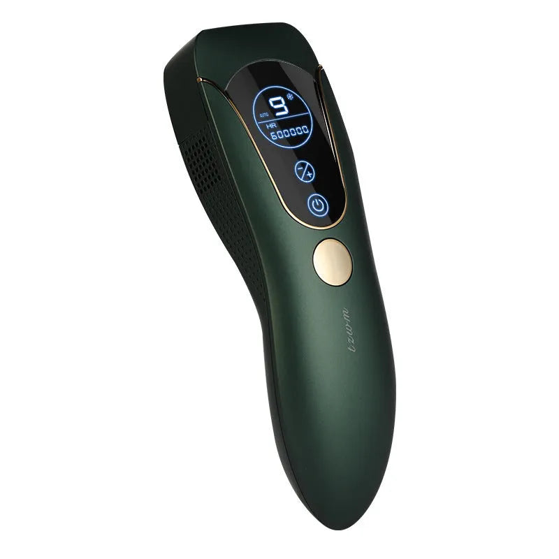 Freezing Point hair removal device in Sundial Green, Pink or White colour on a white background.