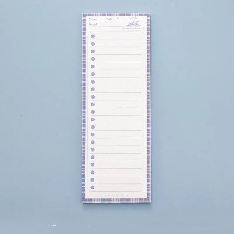 Ins Wind creative long note pad notebook in 91x256mm size with choice of bear, bunny, or ruled covers.